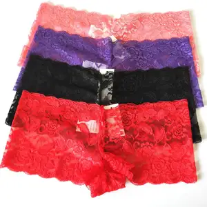 New 5 color Plus size sexy hot transparent lace women panties with S M L XL XXL XXXL 4XL 5XL