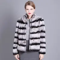 도매 OEM 친칠라 컬러 진짜 렉스 토끼 모피 코트 패션 저렴한 가격 숙녀 자켓 코트