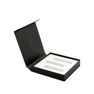 Custom logo Magnetic Gift Boxes Packaging Black cosmetic Lipstick Box with eva foam