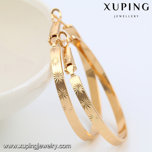 91905- Xuping Gioielli di Moda 18K Placcato Oro Grande Rotonda <span class=keywords><strong>Orecchini</strong></span> Del Cerchio - Product Image 3