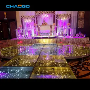 innovative product gold spark light dance flooring led 3d wedding mirror floor
