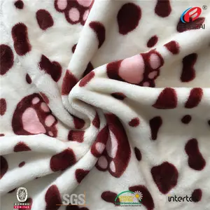 Yumuşak mikro % 100% Polyester baskılı Velboa / Minky peluş kumaş/suni kürk kumaş