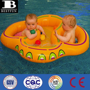 Flotador inflable de PVC ecológico para niños y bebés, doble asiento de natación flotante de agua - Product Image 4