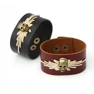 Wholesale Bulk 100Pcs/Lots Genuine Leather Cuff Bracelets For Men Women