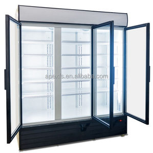 Présentoir à trois portes en verre pour boissons fraîches, frigo, vitrine - Product Image 1