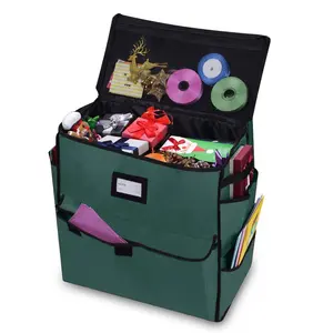 Modern Fabric Foldable Storage Organizer Bag Holiday Wrapping Paper Gift Wrap and Dustproof Cover for Living Room Tools