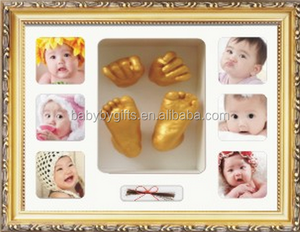 Venta caliente diy regalos recién nacidos del bebé accesorio marco <span class=keywords><strong>de</strong></span> yeso en polvo para bebés y huella kit - Product Image 3