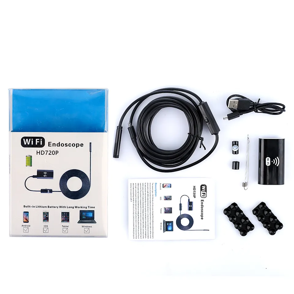 8mm lens Waterproof HD Camera for Android iPhone Borescope 5M soft cable1080P Wifi Endoscope Camera