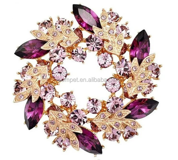 Crystal bezaaid chic krans broche sjaal ring high-end apparel accessoires sieraden