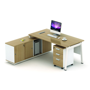Oficina Ejecutiva L forma tabla gerente boss mesa <span class=keywords><strong>de</strong></span> trabajo con armario lateral - Product Image 2