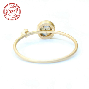 Sterling Silver <strong>Rings</strong> for Women Rose Cut <strong>Labradorite</strong> <strong>Ring</strong> Semi-precious Stone <strong>Ring</strong> - Product Image 3