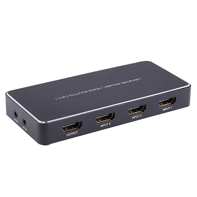 Out High Speed HDMI Switcher 3x1 HDMI Switcher Factory Schwarz 4K 60Hz 3 in 1 HDMI Splitter Multi-Plattenspieler 3HDMI-Ausgang