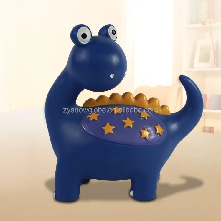 Benutzer definierte Tier figur Spar büchsen Poly resin Mini Cartoon Dinosaurier Statue für Kinder Sparschwein Spar büchsen