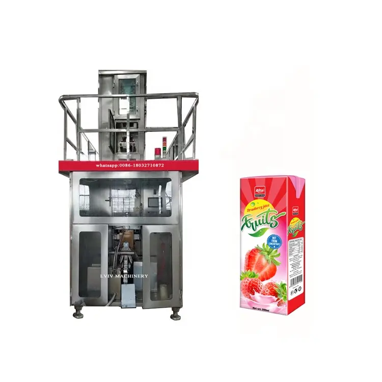 Автоматическая упаковочная машина для упаковки молока в асептические картонные коробки с контролем PLC, производитель из Китая
