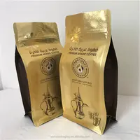 UV-bedruckte Folie in Lebensmittel qualität, mattschwarze Kaffee beutel mit glänzendem Goldfolie stempel