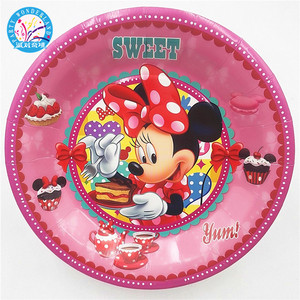 Fournitures de table <span class=keywords><strong>minnie</strong></span> jetable, 50 pièces, pour fête d'<span class=keywords><strong>anniversaire</strong></span> d'enfant, cadeaux pour carnaval, assiettes en papier, vente en gros - Product Image 2