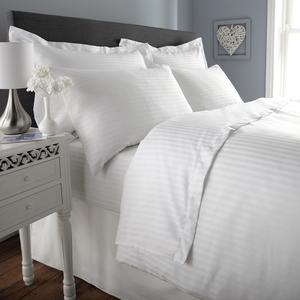 Cinese fornitore poli <span class=keywords><strong>cotone</strong></span> hotel lenzuola <span class=keywords><strong>singolo</strong></span> bianco striscia duvet della copertura - Product Image 1