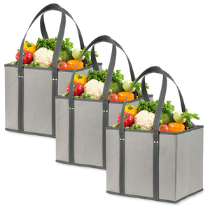 Ensemble de sacs d'épicerie réutilisables, sac fourre-tout durable et robuste, sac de boîte d'épicerie avec fond renforcé - Product Image 1