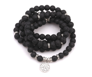 Lava yoga Lotus colgante hecho a mano Piedra Natural beads <span class=keywords><strong>108</strong></span> cuentas de collares - Product Image 6