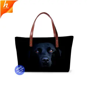 Durable Designer Handbags 2018 Women Bags Cute Animal Dog Print Tote Bag for School Girl