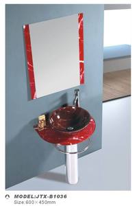 Domo <span class=keywords><strong>salle</strong></span> <span class=keywords><strong>de</strong></span> bains verre lavabo sur colonne - Product Image 1