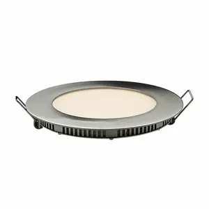 Electroplate Brush Nickel 12W Slim Round LED Panel Light Ceiling light Downlight