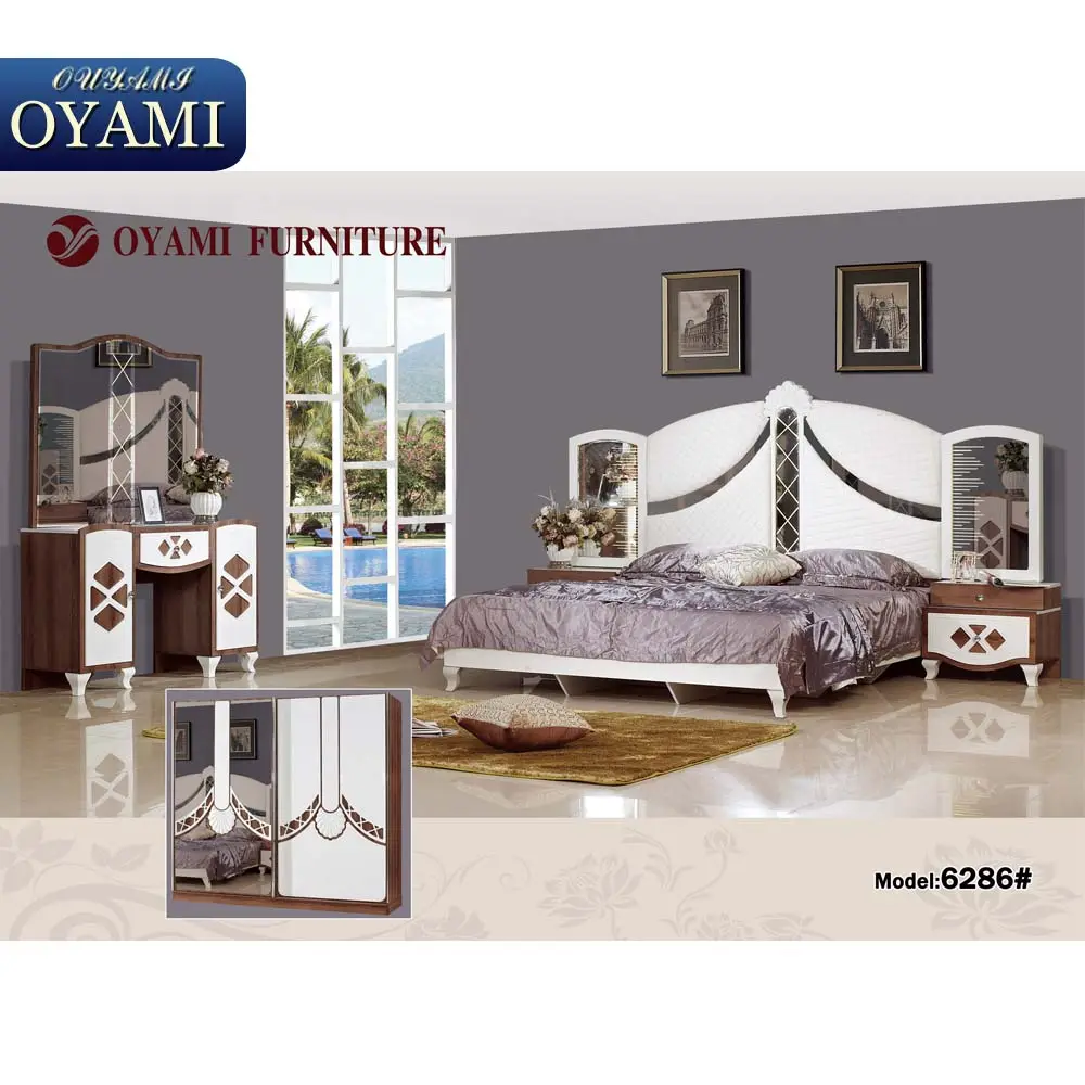 Set Kamar Tidur Mebel Mewah Tempat Tidur Logam Modern Model Baru