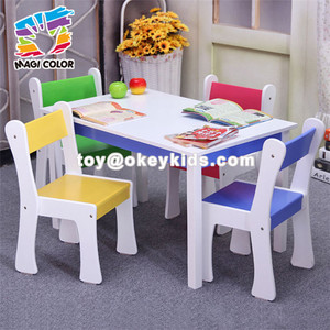Las sillas de tabla al por mayor de los niños de madera fijaron usado para el bebé que comía y que estudiaba W08G240 - Product Image 1