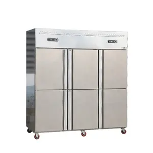 Kulkas stainless steel 404a, kulkas stainless steel 6 pintu untuk Hotel dan restoran