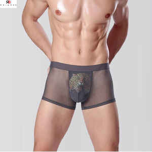 Moda comoda Sexy trasparente <span class=keywords><strong>boxer</strong></span> da <span class=keywords><strong>uomo</strong></span> corti modali stampa intimo logo personalizzato <span class=keywords><strong>boxer</strong></span> da <span class=keywords><strong>uomo</strong></span> - Product Image 2