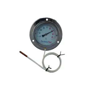 New style Dial 100mm front flange stainless steel temperature gauge capillary thermometer industrial use