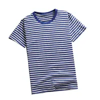 여름 새로운 패션 파란색과 흰색 줄무늬 대형 커플 t 셔츠