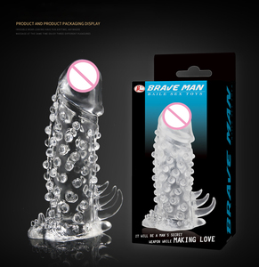 Hochwertige Kristall weiche bequeme Dildo vergrößerung Sexspielzeug männlich wieder verwendbare Drachen Penis Ärmel Kondom - Product Image 6