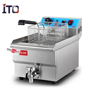 high quality factory wholesale price stainless steel fryer with oil valve # ASQ -101V