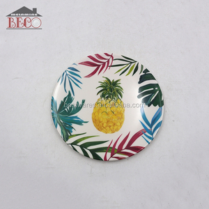 2023 all'ingrosso ananas Design Picnic piatto da pranzo rotondo in melamina piatto da raccolta costiera - Product Image 6