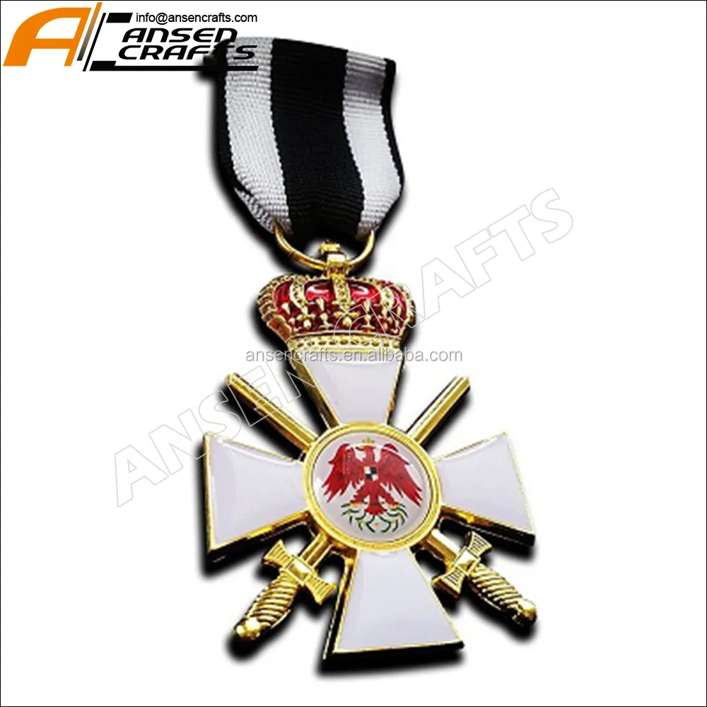 Prussien CHEVALIERS ORDRE de L'AIGLE ROUGE 2nd Classe-Service Militaire Médaille