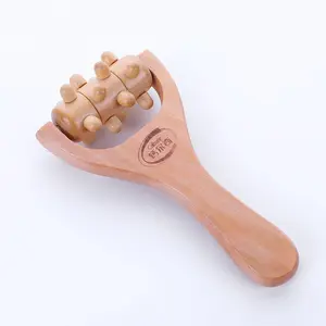 High Quality Personal Body Relaxing Wooden Wheels Foot Waist Massager Ball