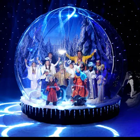 3 मीटर व्यास क्रिसमस विशाल मानव आकार Inflatable बर्फ ग्लोब फोटो बूथ, inflatable उछाल घर उड़ाने के साथ बर्फ ग्लोब बर्फ