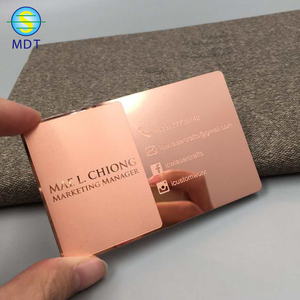 นามบัตรโลหะกระจกสีโรสโกลด์จากประเทศจีน - Product Image 1