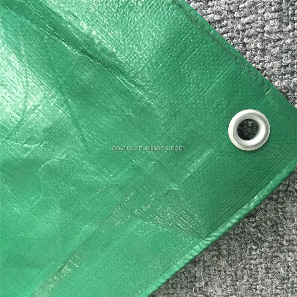 أخضر فضي البولي ايثيلين المنسوجة المغلفة الثقيلة قماش القنب