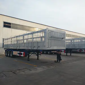 40-50 टी सब्जियों/फल/कंटेनर मवेशियों के लिए बल्क कार्गो ट्रक हिस्सेदारी बाड़ अर्द्ध ट्रेलर परिवहन