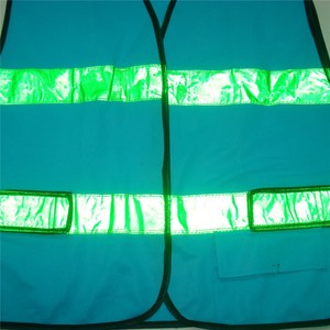 de trabajo desgaste vis tejido de fibra de carbono verde <span class=keywords><strong>banda</strong></span> reflectante <span class=keywords><strong>azul</strong></span> de advertencia de poliéster chaleco - Product Image 5
