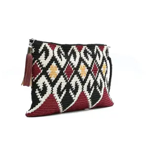 हस्तनिर्मित आवृत Crochet क्लच महिलाओं के बैग हैंडबैग