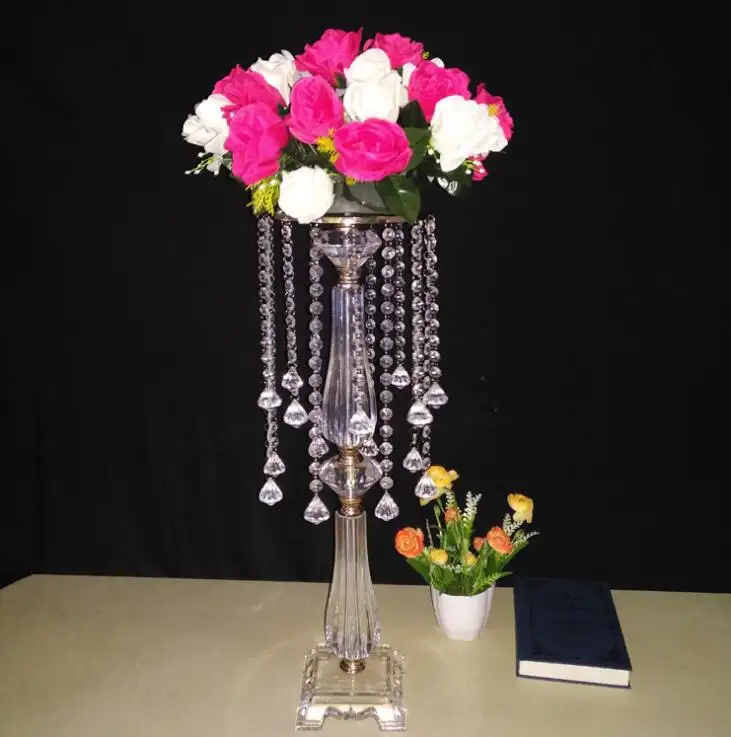 Suporte de bola de cristal acrílico, suporte de bola de flor para mesas, vidro de cristal, castiçal, decoração de casamento