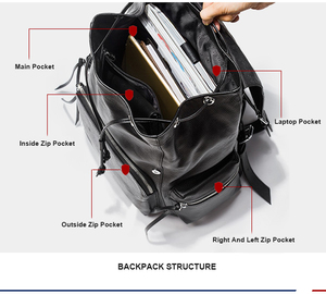 Seleccionado cuero de vaca mochilas para libre, mochilas para las personas mayores en la escuela secundaria 2016 - Product Image 6