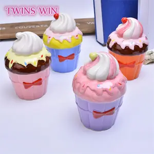 promotional gift for kids creative Cute ice cream smart money box for girls ceramic piggy bank