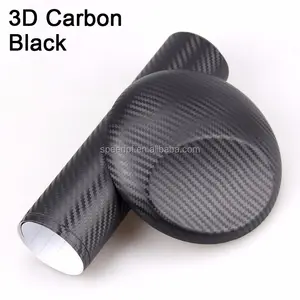 Premium 5ft * 100ft voiture film d'enveloppe de vinyle 3d en fiber de carbone avec des canaux d'air