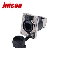 Adaptateur Ethernet Jnicon étanche avec double connecteur RJ45 Ethercon, connecteur circulaire métallique