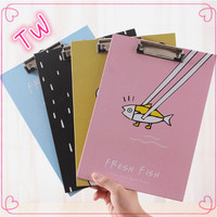 Portapapeles A4 Personalizado con Diseño de Dibujos Animados, Clip Metálico, Almacenamiento de Papel para Pruebas, Bloc de Escritura, Carpeta, MOQ Bajo