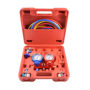 Silicone oil filled 4 way manifold gauge set r134a AC05